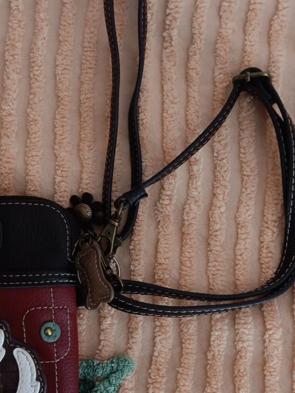 Chala Red & Black Crossbody Bag with White Westie Applique